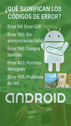 Cuál es el significado de los códigos de error de Android #android #error #solucion (error code)