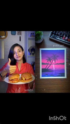 beautiful and amazing sunset drawing with oil pastel| easy sunset drawing for beginners 😍✨ #art #yt