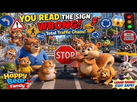 YOU READ THE SIGN WRONG! 😱🚦 Total Traffic Chaos! The Happy Bear Family