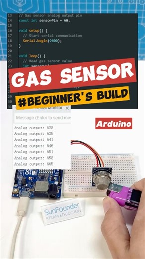 Arduino Gas Sensor Test – Watch It React in Real Time! ⚠️ #arduino #arduinoproject