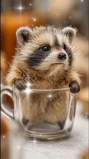 Miniature animals in a cute glass #cute #funny #animals #funnyanimals #comedy #cuteanimals #ai