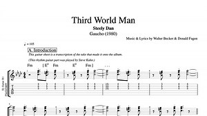 "Third World Man" · Steely Dan || Guitars   Bass   Vocals || Tabs   Sheet Music   Chords   Lyrics — Play Like The Greats .com
