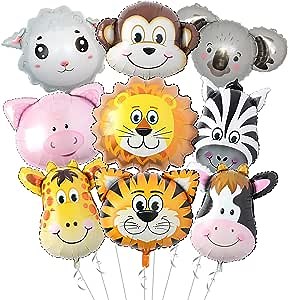 18pcs safari birthday decorations balloon. Jungle Safari Animals Balloons kit for kid birthday party.Jungle Safari Animals Theme party decoration.zoo balloons-