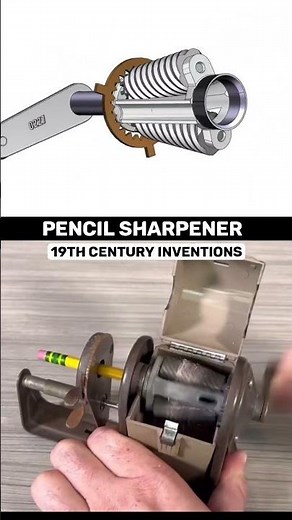 19th Century Inventions | Pencil Sharpener #inventions #engineering #3ddesign #sharpner #mechanism