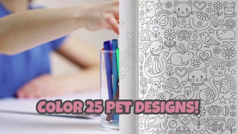 Notebook Doodles Adorable Pets - Customized Coloring Book (Design Originals) Personalized with Name and a Special Note from You to Make a Thoughtful Gift for Kids and Tweens to Boost Self-Esteem