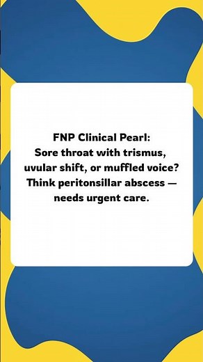 Peritonsillar abscess-send to emergency department #nursepractitioner #nursingstudent