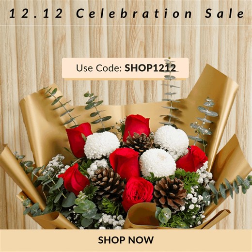🛍️ Get 20% OFF everything from 1-13 Dec with code SHOP1212. Same-day delivery available. Order now! 💐 | Flower Chimp