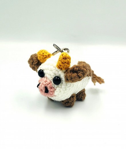 Crochet Cow Keychain | Amigurumi Cow Charm - Etsy