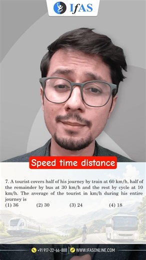 Speed time distance | GENERAL APTITUDE | CSIR NET | IFAS