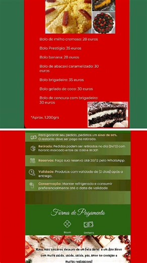 Encargos/ Información para los días 24 y 31. 654030519 | Andrea Godinho Cocina Brasileña | Facebook