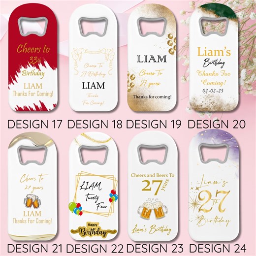 Personalized Birthday Bottle Opener Magnet Favors: Custom Party Gifts - Etsy