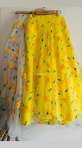 Beautiful handmade ￼lahengga with orna 💛💛 Yellow and white combination 🤍🤍 Fabric:soft organza (250 ghar ) Dopatta: soft organza Booking for now 💕 | Art's of Shop