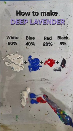 How to make Deep Lavender from just White, Blue, Red and Black? #lavender #satisfying #paintmixing
