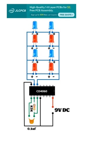 DIY Tech Project on Instagram: "Police Strobe LED Light Circuit JLCPCB $2 for 1-8 layer PCBs: https://jlcpcb.com/?from=dliytechh #jlcpcb #science #electronics #diy"