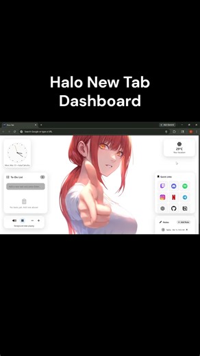 I fixed chrome boring new tab #chrome #extensions #chainsawman #makima #widgets #aesthetic #trending