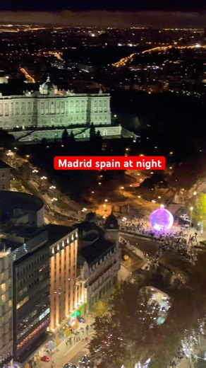 Madrid spain at night #shorts #madrid #spain #nightlife #christmas #lucesnavideñas #festivevibes