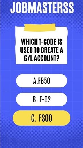 Which T code is used to create a GL Account