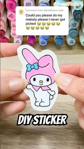 My Melody sticker to celebrate Day 50 🎀🤍 How To Make Stickers?🔥#stickers #lumiflo #handmadestickers
