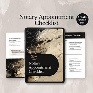Notary Appointment Checklist Notary Public Client Intake Form Editable Signing Agent Supplies Printable Mobile Notary Public Template Canva - Etsy