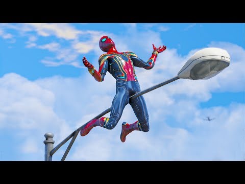 GTA5 SPIDERMAN Falling off Highest Buildings - Spider-man Crazy Jump Fails Ep - 4