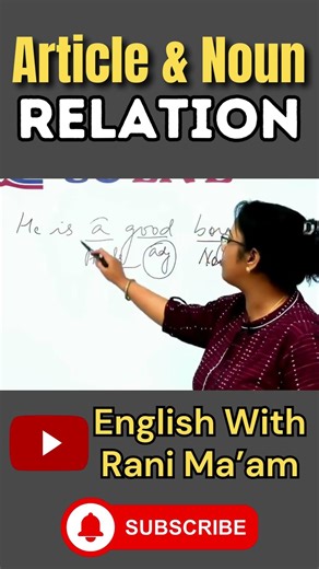 Article & Noun Relation | English With Rani Ma'am