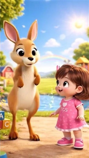 Baby Learns Kangaroo Sound 🦘 | Jumping Wild Animal | Kids Animal Sounds #shorts