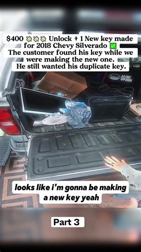 $400 💸💸💸 Unlock 1 New key made for 2018 Chevy Silverado ✅ The customer found his key while we were making the new one. He still wanted his duplicate key. #tiktokbuzzcontest #locksmith #cerrajero #locksmithnearme #locksmithorlando