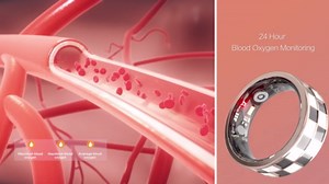 Smart Ring Health Monitoring 5ATM Waterproof Fitness Tracker with Glossy Titanium Surface Blood Oxygen/Sleep/Stress Tracking Women’s Cycle Prediction Sport Ring Compatible with iOS/Android Black 6