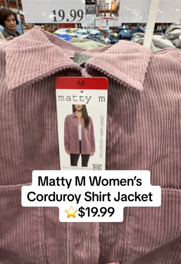 Matty M Women’s Corduroy Shirt Jacket — ⭐️$19.99 ❌ Not currently online — check back soon Sizes: S, M, L, XL, XXL Colors: White | Green | Purple A jacket that actually makes you look forward to that first chill in the air. This early fall essential layers perfectly over a dress, jeans, or your favorite leggings. We’re sharing a few of our favorite ways to style it below. 🍂 #CostcoFinds #costco #Shacket #fypシ #Fyp