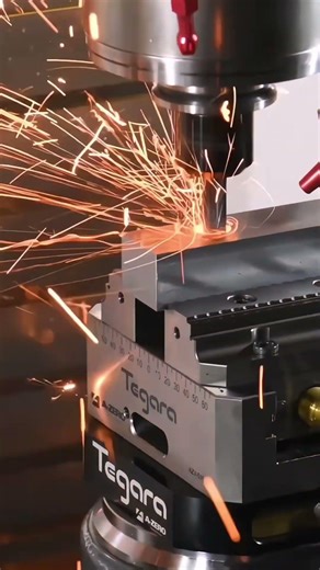 Turn on the sound!! This spark explosion + metal roar is insanely satisfying 🔥 CNC milling madness