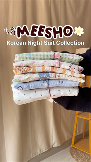 Meesho Korean Night Suit Collection 😍 | Budget Nightwear Haul #shorts #meesho