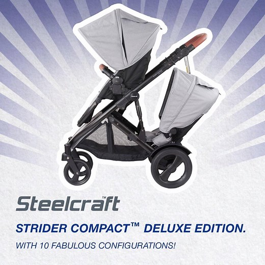 Strider Compact™ Deluxe Edition provides true functionality with 10 configurations! To learn more visit: https://www.britax.com.au/strollers/strider-compact-deluxe-edition/ #StrideIntoStyle #SteelcraftLinenRange #StrollingSince1947 | Steelcraft