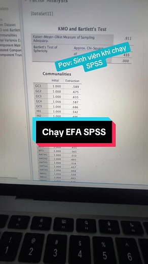 Hướng dẫn chạy EFA trên SPSS cho bài NCKH