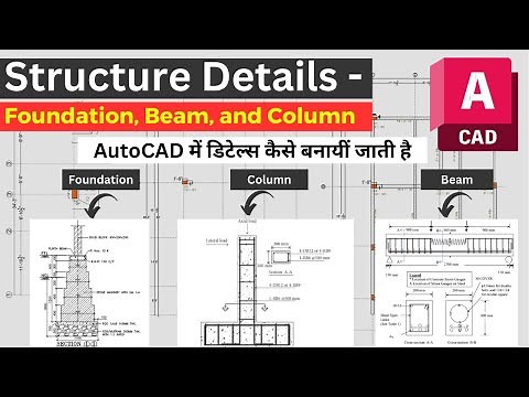 Structure Details - Foundation, Beam and Column in AutoCAD