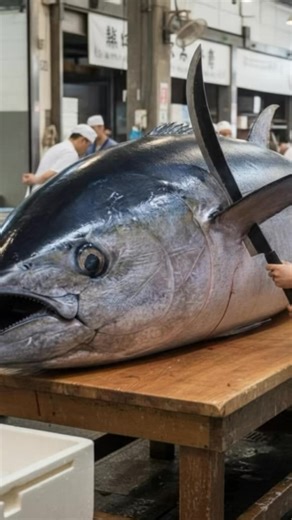 Giant Bluefin Tuna Cutting – Satisfying Japanese Fish Market Skills 🔥🐟 #BluefinTuna #TunaCutting #FishMarket #SeafoodLovers | Food Adventure