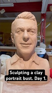 Coil building and sculpting a clay portrait bust. Day 1 #portraitsculpture #bust #sculpting #clayart