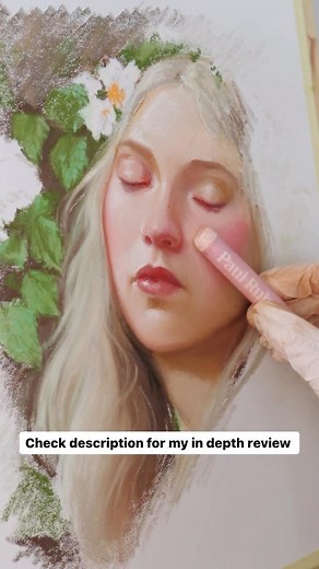 Yolanda Blázquez on Instagram: "Thank you @paulrubensart for sending me this gorgeous floral set of oil pastels to try it out! ❤️ Just to clarify I’m not being paid so here is my honest review. Pros: -the color selection of this set is near perfect (according to my taste). I was only missing a magenta and a couple of browns, so I took them from my collection to paint her cheeks and few accents. -the sticks are quite big. -they are very creamy and easy to blend with fingers, very easy to move the