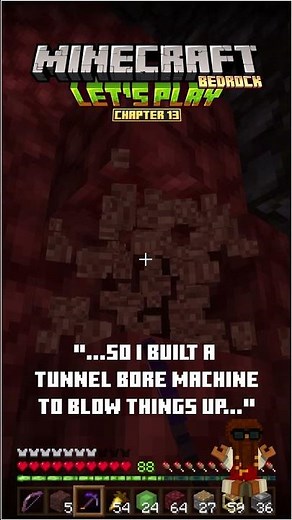 I built a Tunnel Bore Machine in Minecraft Survival to find Ancient Debris