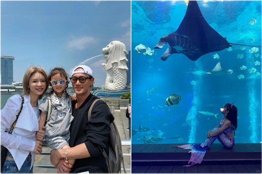 HK actor Raymond Lam and family kick off their summer vacation in Singapore