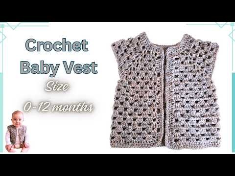 How to make an Easy Baby Cardigan Vest | Easy Granny Stitch Tutorial (3 Sizes!)