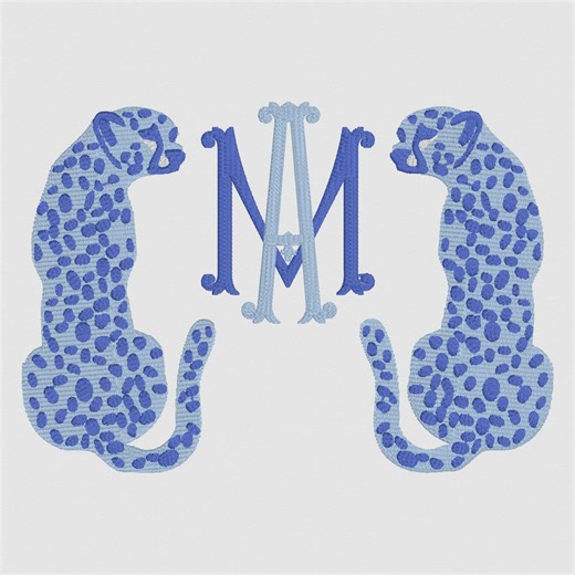 Spotted Cheetah Monogram Frame Embroidery Design: 10 Stitch Formats - Etsy