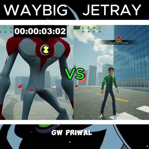 Way Big vs Jetray Speed Test ⚡ Who Is Faster? Ben 10 Galvan Game | Way Big vs Jetray #shorts