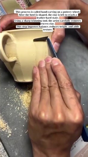 The Art of Precision: Hand-Carving a Ceramic Bowl! #shorts