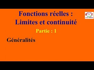 Analysis Course 1 - Real Functions: Limits and Continuity (Part 1: Generalities)