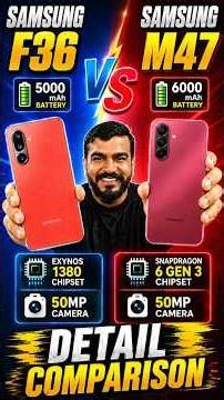 Samsung M47 vs Samsung F36 Detail Comparison#Shorts #ShortsFeed #ShortsVideo #SamsungM47 #SamsungF36