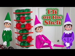Purple & Pink Elf on the Shelf - Green Prankster Elf Balloon Prank! Day 17
