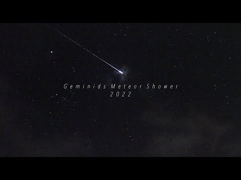 Geminid Meteor Shower 2022 - Real Time 4K with Fireballs