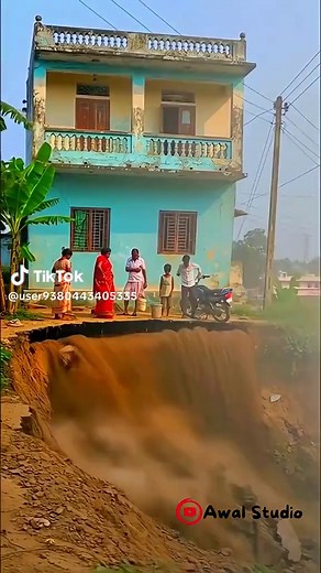 🏚️ Cliffside House COLLAPSES in Seconds _ AI Landslide Simulation - From Calm to Chaos in 5 Seconds