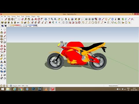 How to make a MOTORBIKE (kavasaki ER-6 ninja 650 - R) in SKETCHUP!