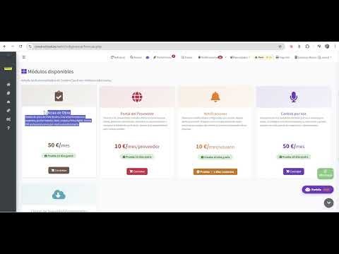 Construcloud.es: Módulos de pago. Panel de Módulos de Pago.